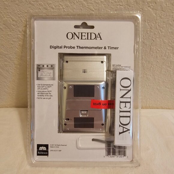 Oneida Digital Probe Cooking Thermometer & Timer-Grey Model 31201 - Picture 2 of 2